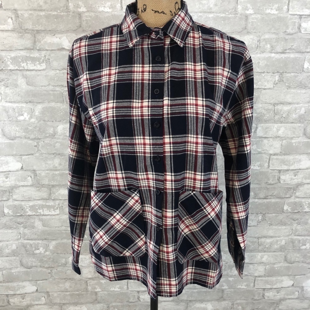 Polagram Chic Plaid Pocket Shirt